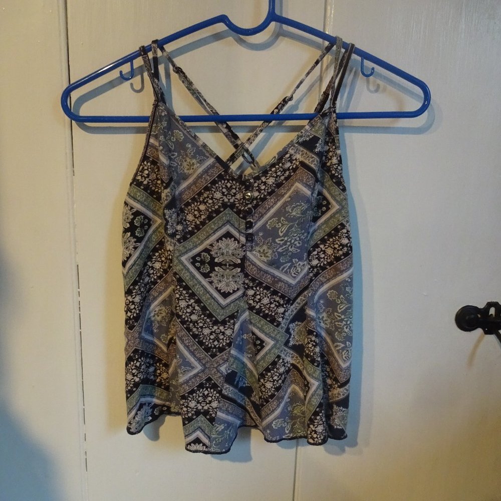 American Eagle XS Strap Top Floral/Paisley Kind of
